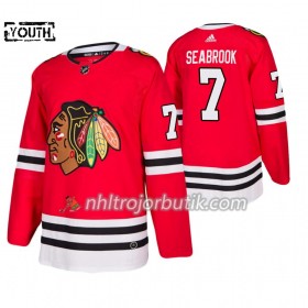 Barn Ishockey Chicago Blackhawks tröja Brent Seabrook 7 Adidas 2019-20 Röd Authentic